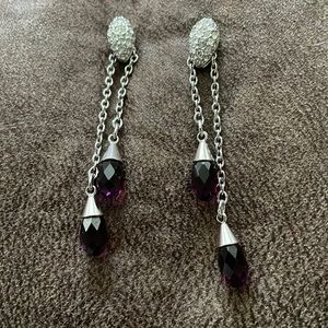 Swarovski Crystal 2-chain dangle earrings